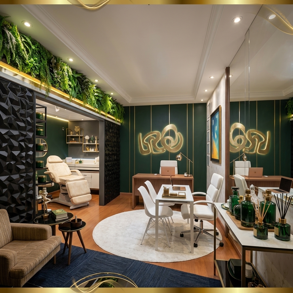 Recepção de Luxo da Clínica Dra. Nalígia Cavalcante em Florianópolis